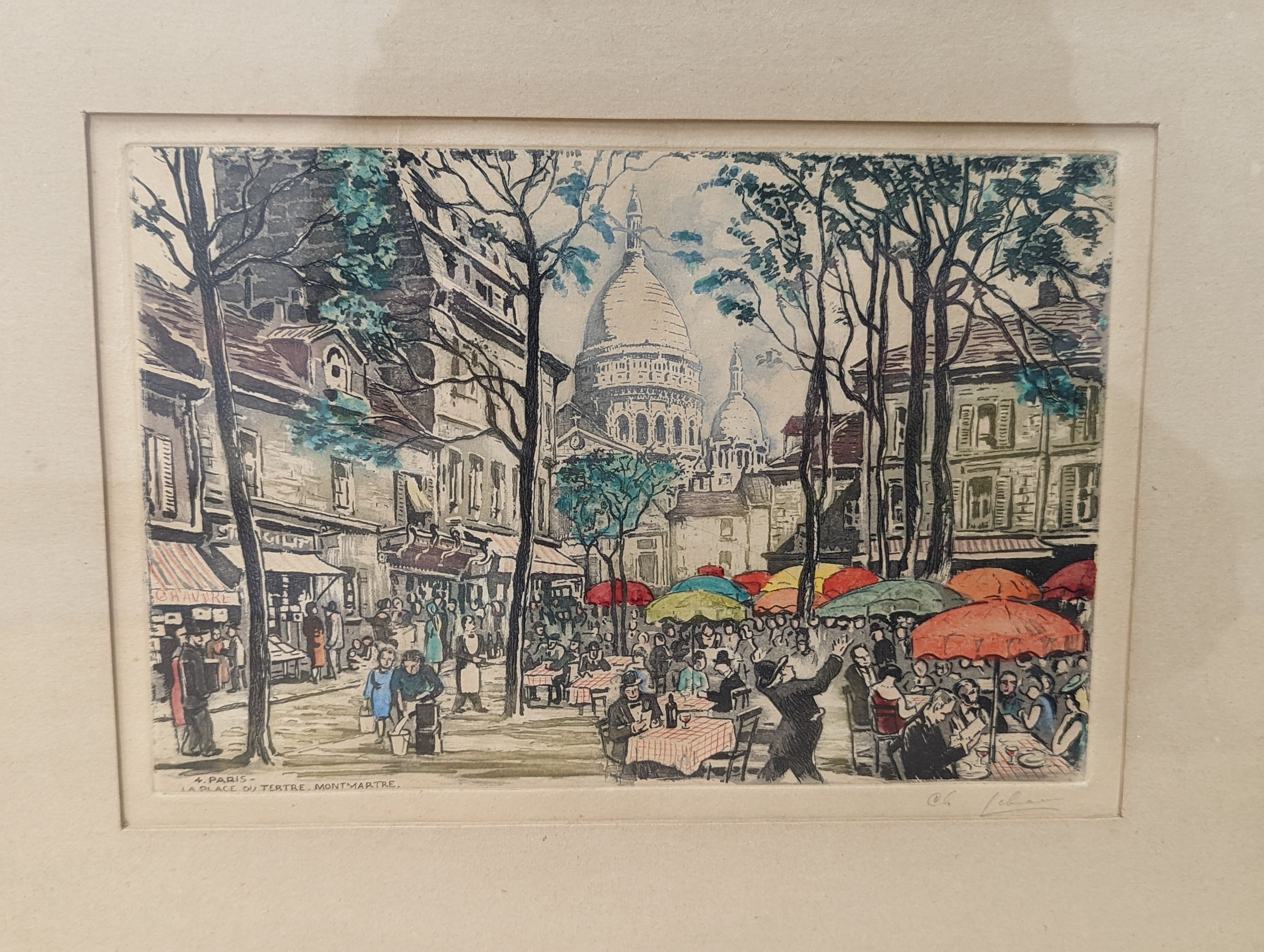 Chris Lebeau (1878-1945), etching, ‘La Place Du Tertre! Montmatre’, early / mid 20th century, signed, 14 x 21.5cm